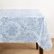 Threadmade Home Savannah Boho Paisley Printed Vinyl Indoor/Outdoor Tablecloth, Blue - 52"W x 70"L